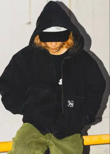 HUF 24AW 워크웨어 지퍼 후드티 블랙 데님