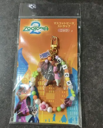 주토피아2 닉 마스코트 비즈 스트랩 키링