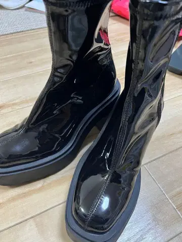 H&M 블랙 통굽 부츠 지퍼 포함 y2k 그런지