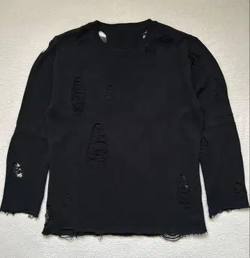 H&M ZARA 데미지 니트 크러쉬 블랙 그런지 락 밴딩