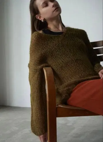 클라네 CLANE V NECK LOOSE MOHAIR KNIT TOPS