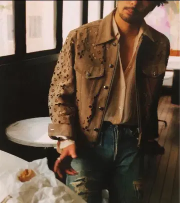 MASU FLOWER-CUT LEATHER JACKET