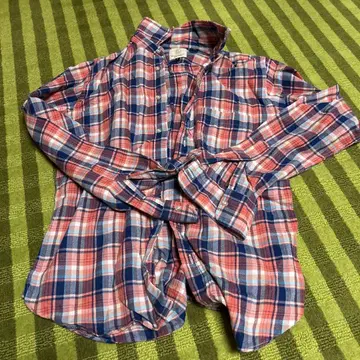 [ BEAUTY&YOUTH ] 체크 무늬 긴팔 셔츠 S 코튼 핑크 계열