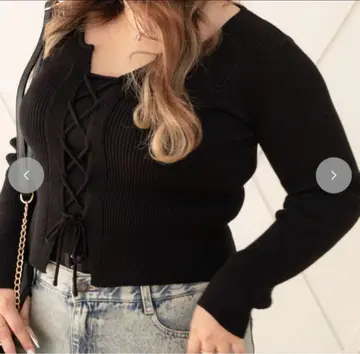 시마무라 라무짱 스핀들 니트 풀오버 블랙 4L