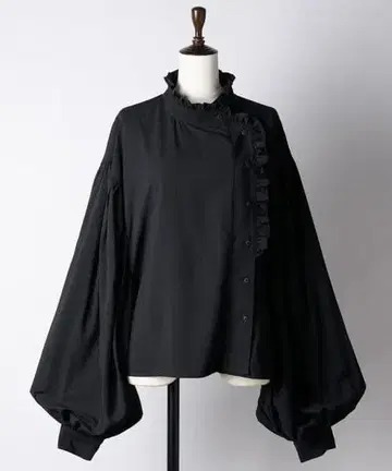 la belle Etude 볼륨 소매 프릴 스탠드 카라 블라우스 레어