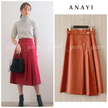 [ 996 ] 아나이 트윌 아지메 스커트 34 오렌지 브라운