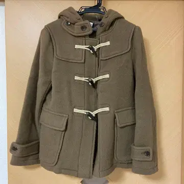 유니클로 여성용 더플 코트 M 브라운 후드 부착