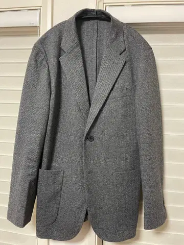 UNIQLO 브러쉬드 저지 자켓 M Gray 헤링본