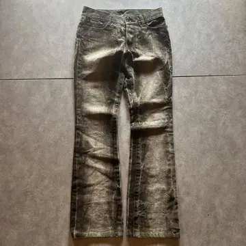 archive grunge fade damage denim pants