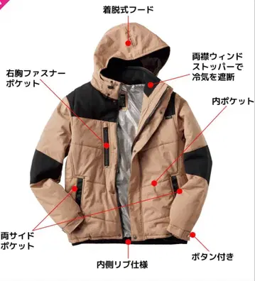 워크맨 필드코어 방한 의류 뒷면 알루미늄 자켓