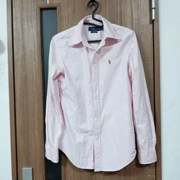 랄프 로렌 옥스퍼드 셔츠 핑크 스트라이프 XS
