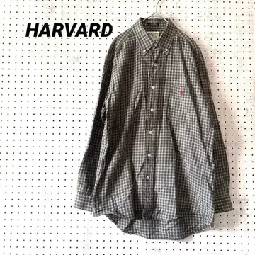 하버드 체크 버튼다운 셔츠 자수 코튼 (M) 클래식 면 100