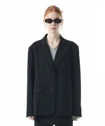 CURRENT y2k 테일러드 자켓 블랙 블랙