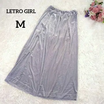 레트로걸 가우초 팬츠 M 블루 그레이 허리밴딩 벨로아 느낌 6104