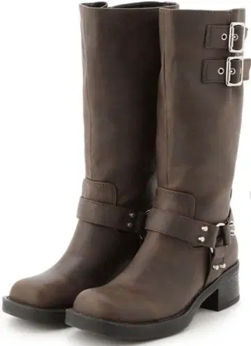 릴리 브라운 바이커 부츠 브라운