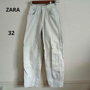 ZARA 라이트 그레이 스트레이트 데님 청바지 무지 자라