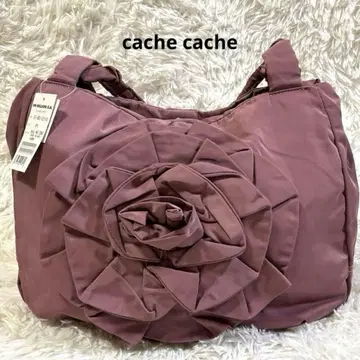 새상품 cachecache 플라워 모티브 토트백 핑크 대용량 경량