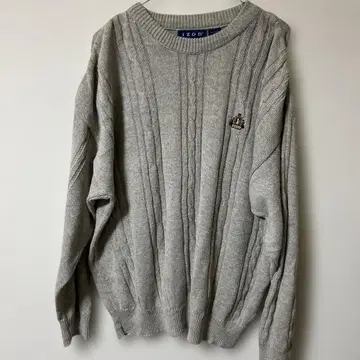 USA 제조 IZOD 그레이 케이블 니트 스웨터