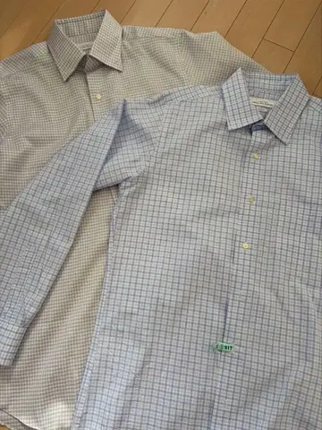 GREEN LABEL RELAXING 체크 무늬 셔츠 2장 묶음 판매