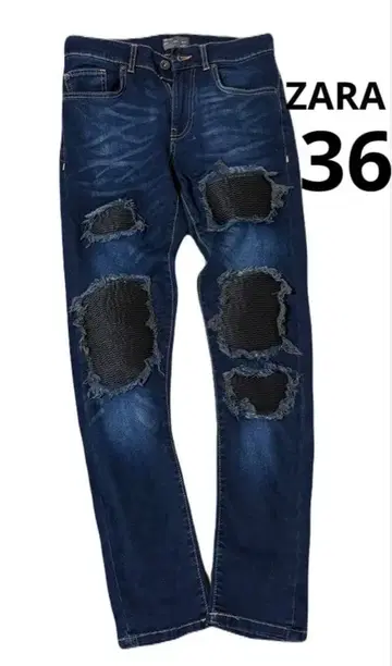 ZARA 데미지 가공 스키니 데님 36