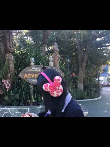 핑크 레오파드 무늬 귀도리 디즈니