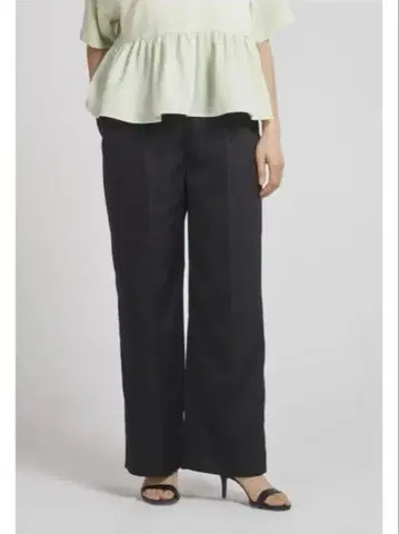 yori 새틴 센터 프레스 와이드 팬츠 38
