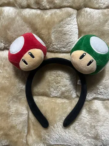 마리오 버섯 머리띠 빨간색 그린