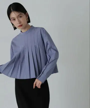 N. Natural Beauty Basic 숏 턱 블라우스