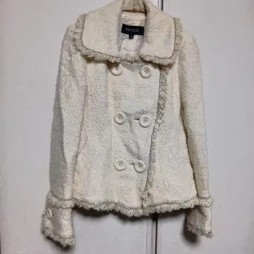 EPOCA 아이보리 금실 은실 트위드 자켓 코트