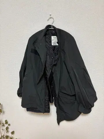 블랙 나일론 자켓 오버 사이즈