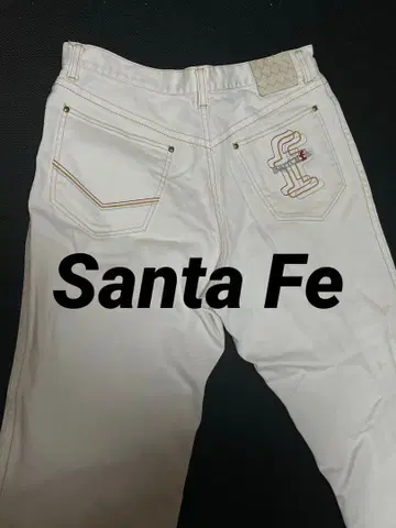 Santafe 90s 자수 로고 화이트 데님