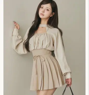 다리치 도킹 코르셋 플리츠 미니 원피스