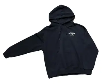 NO COFFEE 블랙 후드티 후드 부착