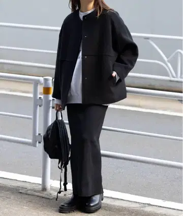 [ 저널 스탠다드 ] 노카라 코트 블랙 36