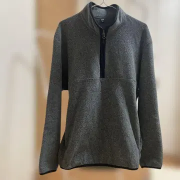 UNIQLO 플리스 하프 지퍼 자켓 그레이