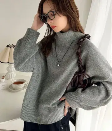 미사용 새상품 classicalelf 천축 편직 터틀넥 니트 풀오버