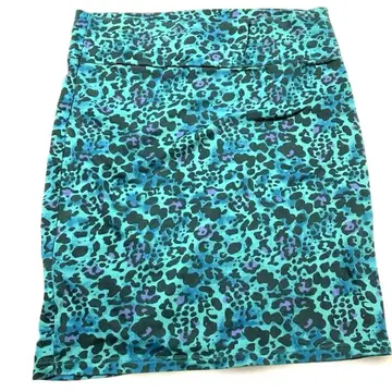청록색 레오파드 무늬 타이트 스커트 구제 의류 JUSTONE