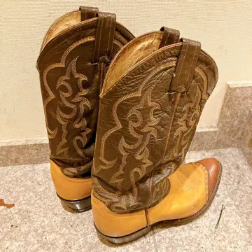 웨스턴 부츠 브라운/베이지 가죽
