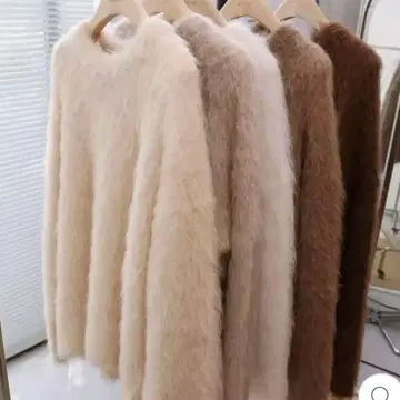 알파카 혼방 복슬복슬 모헤어 니트