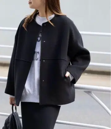 새상품급 [저널 스탠다드] 노카라 코트 블랙 38