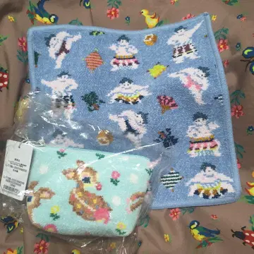 새상품 B급 페이러 툰툰밤비노 파우치 소 하케요이 손수건