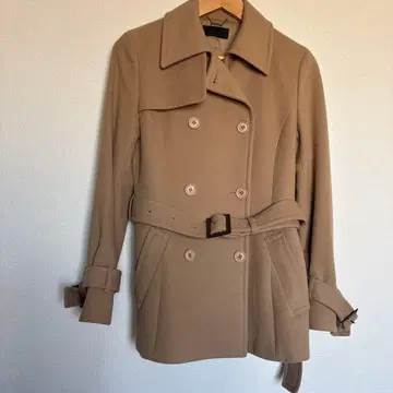 icb 베이지 코트 더블 브레스트