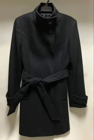 ofuon Palette 오프온 블랙 울 혼방 롱 코트 벨트 포함