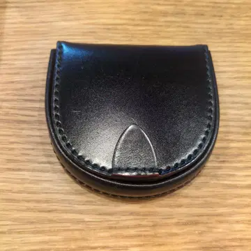 츠치야 가방 말발굽형 코인 케이스 블랙 가죽