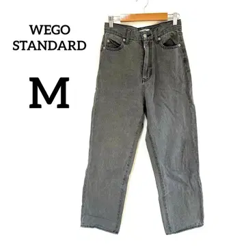 [위고] 하이웨스트 스트레이트 팬츠 M 그레이 면 100% 스타일업