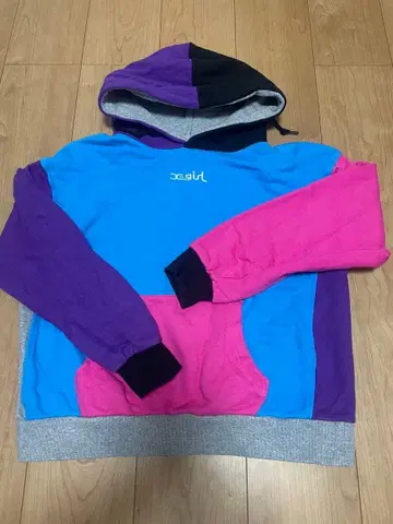 [ 새상품급 ] xgirl 클레이지 패턴 후드 부착 후드티