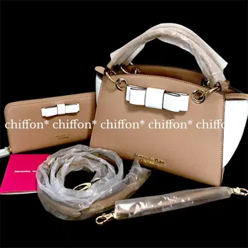 [ 미사용 ] 사만사 베가 셀러브리티 리본 핸드백 & 장지갑 세트