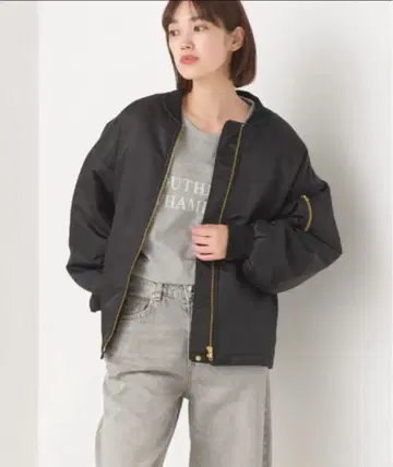 새상품급 오므네스 MA-1 블루종 나일론 블랙