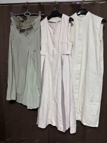 cepo 차오패닉 데님 절개 플리츠 원피스 스커트 3개 세트