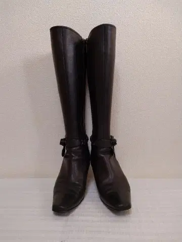 [ 23cm ] MICHEL KLEIN 천연 가죽 롱 부츠 블랙